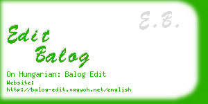 edit balog business card